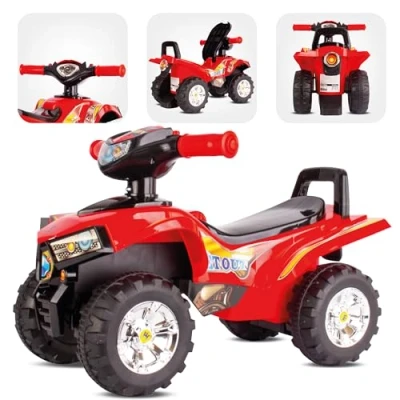 Afbeelding van Kinderauto loopauto vanaf 1 jaar, baby quad, voertuig auto (Rood)