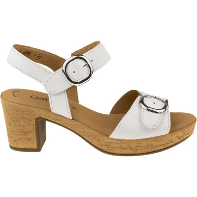 Afbeelding van Gabor Plateau Sandalen met plateauzool, Dames, Maat: 40, Weiss Leer