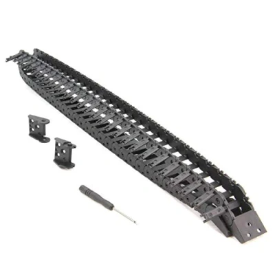 Afbeelding van Zeberoxyz 10 x 20 mm sleepketting lengte 1 meter open type zwarte plastic kabeldrager R18 met kit eindconnectoren voor 3D printers en CNC machines (10 mm)