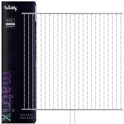 Afbeelding van Twinkly Matrix 480 LED RGB, Gordijn Hoge Dichtheid, Slimme Multicolor Gaming RGB Lichtgordijn, Compatibel Razer Chroma, Omen, Alexa, Google Home, App Controle, Transparante Draad, 1m x