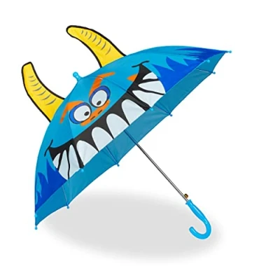 Afbeelding van Relaxdays kinderparaplu monster Ø 78 cm polyester paraplu meisje jongensparaplu