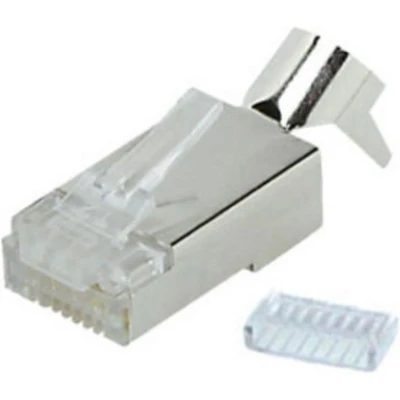 Afbeelding van RJ45 krimp connector (STP) voor CAT6a/7/7a netwerkkabel (vast/flexibel) per stuk (2 delig)