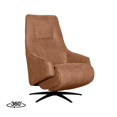 Afbeelding van Label51 Odense elektrische fauteuil taupe microsuède Stof