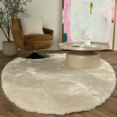 Afbeelding van Organisch hoogpolig vloerkleed Odelia beige/wit Interieur05 200 x 290 cm (L)