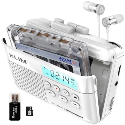 Afbeelding van KLIM K7 Cassettetapespeler + Cassette naar MP3 Converter Draagbare Walkman Cassettespeler Taperecorder met ingebouwde microfoon &amp; luidspreker oplaadbare batterij oortelefoon 16 GB SD kaart