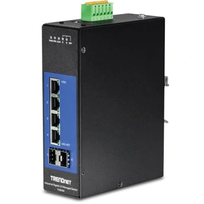 Afbeelding van 6 poorts industriële Gigabit L2 gecontroleerde DIN rail switch