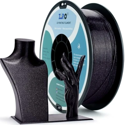 Afbeelding van ZIRO PLA Glitter Filament 1.75mm 3D Printer Diamant Serie 1.75 1KG (2.2lbs), Dimensionale Nauwkeurigheid +/ 0.05mm, Zwart