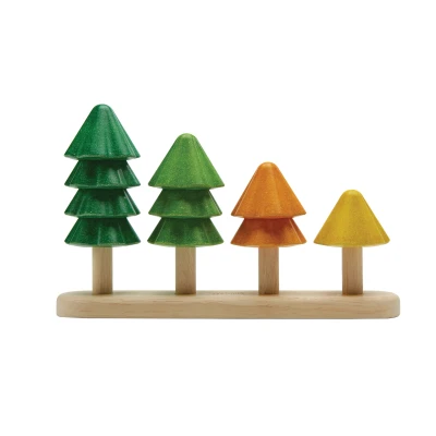 Afbeelding van PlanToys Sorteer en Tel Boompjes Hout