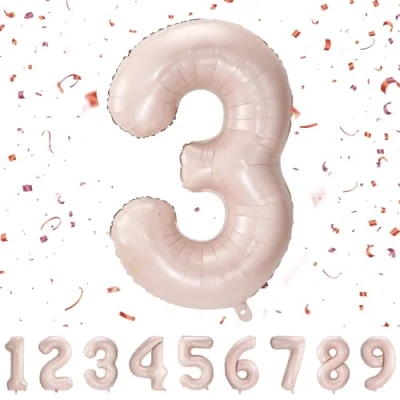 Afbeelding van Balloon verjaardag cijfers roze ballon 3 jaar folieballon 3e voor meisjes jongens in 40&quot; verjaardagsdecoratie kinderverjaardag cijfer decoratie vliegt met helium