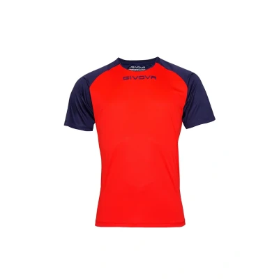 Afbeelding van GIVOVA T shirt interlock rood/blauw mt. M