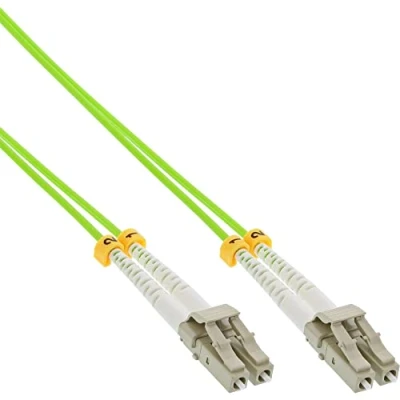 Afbeelding van LC Duplex Optical Fiber Patch kabel Multi Mode OM5 groen / LSZH 25 meter InLine