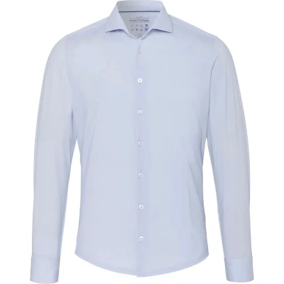 Afbeelding van Pure The Functional Shirt Lichtblauw Uni maat 38 Heren Overhemden Formeel Effen met Slim fit Pasvorm Polyester