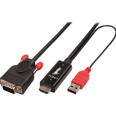 Afbeelding van LINDY 41457 HDMI kabel / VGA Adapterkabel A stekker, stekker 15 polig 3.00 m Zwart
