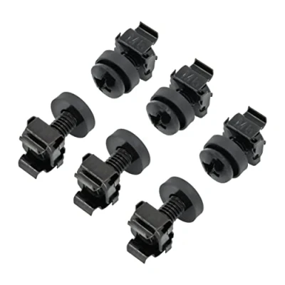 Afbeelding van BIGtec 50 x kooimoeren montageschroeven set M6 montageset zwart voor 10&quot; en 19&quot; kasten netschroeven rek