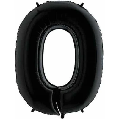 Afbeelding van Folie Ballon Cijfer 0 Zwart 101cm