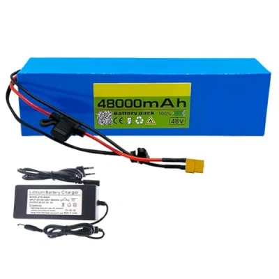 Afbeelding van 48V 48Ah 13S3P E Bike Lithium ionaccu met lader Ingebouwde BMS bescherming Ideaal voor 200 2000W elektrische fietsmotor XT60 Plug