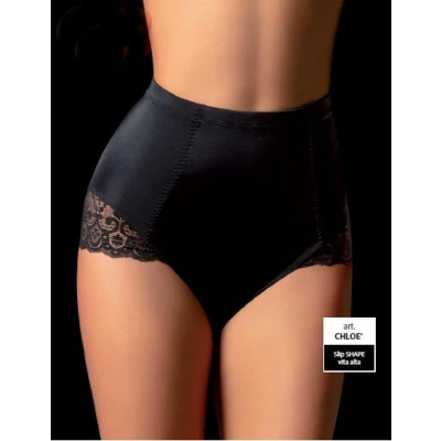 Afbeelding van Mooi Corrigerende slip in ZWART met hoge taille en kanten inzetstukken, Maat XXL/44
