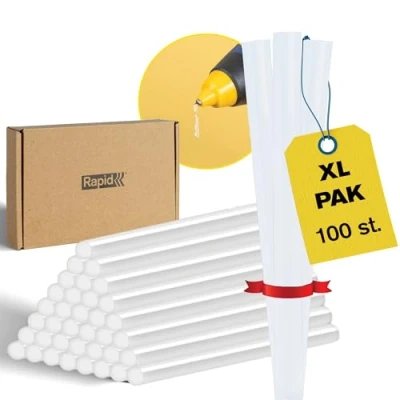 Afbeelding van Rapid lijmpistool vulling 7mm 100 stuks universele lijmpatronen voor lijmpistolen Sterke verbinding &amp; snelle werken Transparant knutselen, decoreren en kleine reparaties