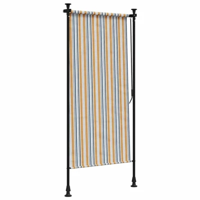 Afbeelding van Rolgordijn voor buiten 120x270 cm stof en staal geel wit