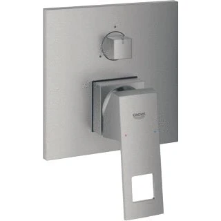 Afbeelding van Grohe eurocube inbouwmengkraan opbouwdeel bad douche eengreeps 3 weg omstelinrichting keramische schijven supersteel 24094dc0