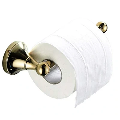 Afbeelding van Flybath Toiletrolhouder zonder hoes messing badkamer papieren zakdoekstang wandmontage, 20 cm, gepolijst goud