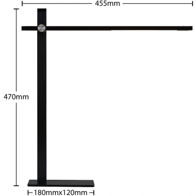 Afbeelding van Lucande LED bureaulamp met dimmer 1licht metaal H: 47 cm mat zwart Inclusief lichtbron