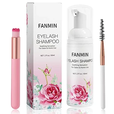 Afbeelding van Eyelash Extension Cleanser 60 ml + Mascara Wand+ Brush Eyelid Foaming Cleanser, Wash and Lash Bath for Extensions, Detergente per Ciglia