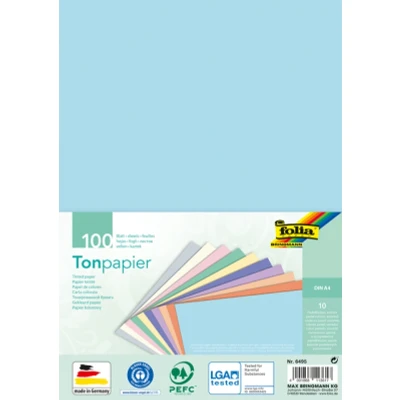 Afbeelding van Knutselpapier Folia A4 100vel 10 pastelkleuren
