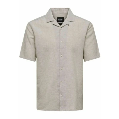 Afbeelding van Only &amp; Sons Kurzarm Overhemd, Heren, Maat: XS, Chinchilla