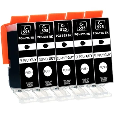 Afbeelding van Supply Guy 5 Inktpatronen met chip compatibel Canon PGI 525 PGBK voor IP4850 IP4950 IX6550 MG5150 MG5250 MG5340 MG5350 MG6150 MG6250 MG8150 MG8240 MG8250 MX715 MX885 MX895