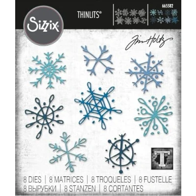 Afbeelding van Sizzix Thinlits Die Set 8PK Scribbly Snowflakes 665582 Tim Holtz (09 21)