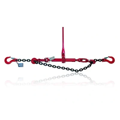 Afbeelding van Dolezych Powerlash L 150 Sjorketting met gaffelkophaken en ratelspanner inkorthaken, 2 delig, toegestane trekkracht 2200 daN in directe trek, lengte m, Zwart/rood