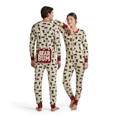 Afbeelding van Hatley Volwassen Union Suit Pijama set voor dames, Black Bear, L