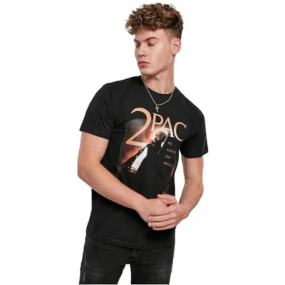 Afbeelding van Mister Tee ME Against THE World Cover Tshirt print, Heren, Maat: XS, Black