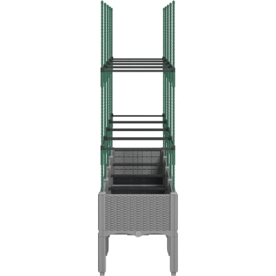 Afbeelding van Plantenbak met latwerk 160x40x142,5 cm polypropeen lichtgrijs