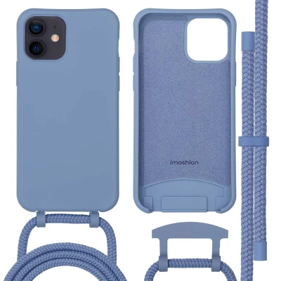 Afbeelding van Apple iPhone 12 MagSafe Hoesje Siliconen en TPU (zacht) imoshion Softcase/Koordhoesje/Backcover Blauw Telefoonhoesje Black Friday Deals