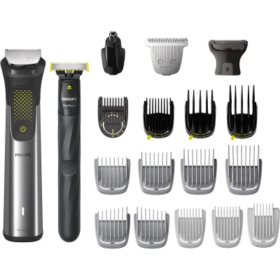 Afbeelding van Philips All in One Series 9000 MG9555/15 20 1 Trimmer Set Voor Baard Lichaam Haar Inclusief OneBlade RVS Zilver