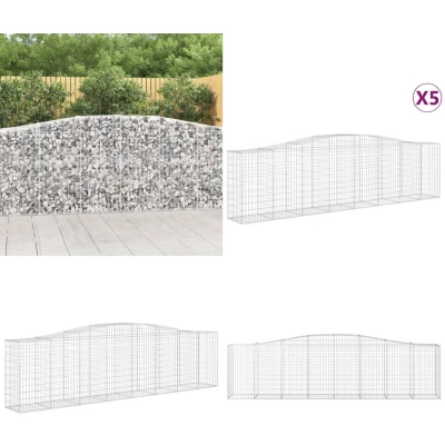 Afbeelding van vidaXL Schanskorven 5 st gewelfd 400x50x100/120 cm ijzer