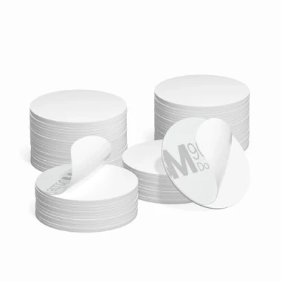 Afbeelding van 100 stuks NFC tags, zwarte NFC215 programmeerbare PVC NTAG215 zelfklevend, rond, 25 mm, 504 bytes geheugen voor Android en iPhone alle compatibele apparaten