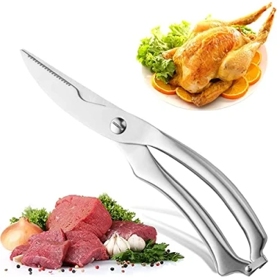Afbeelding van multifunctionele schaar, gevogelteschaar, roestvrij staal, keukenschaar, scherpe gemakkelijk te reinigen, voor kip, gans, kalkoen, vis, groenten, botten