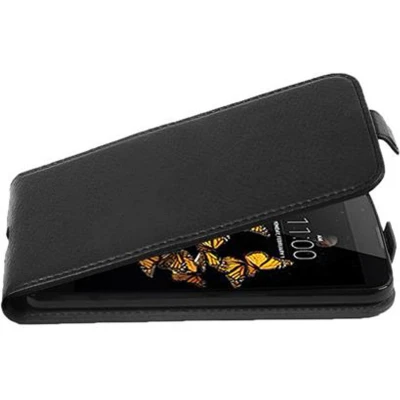 Afbeelding van Cadorabo Hoesje geschikt voor LG K8 2016 in ZWARTE OXIDE Beschermhoes flip design Case Cover van getextureerd imitatieleer