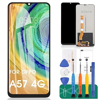 Afbeelding van Voor Oppo A57 4G scherm Vervanging A57S LCD A17 Touchscreen A17K Digitizer Vergadering A77 Reparatiesets A77S (zwart)