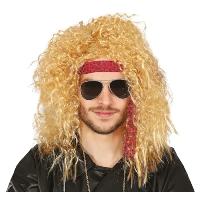 Afbeelding van verkleedpruik Rocker heren synthetisch blond