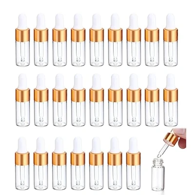 Afbeelding van NOLACE pipetfles, 25 stuks, mini 5 ml, kleine glazen fles, transparante fles met druppelpipet, voor etherische olie, aromatherapie, massage, geurolie, monster