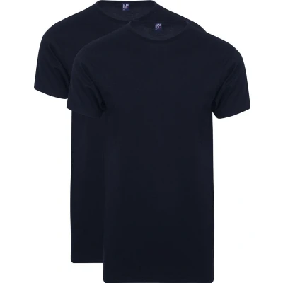 Afbeelding van Alan Red Derby Extra Lang T Shirt Navy (2 Pack) maat XL Heren Basic met Regular fit Pasvorm Katoen