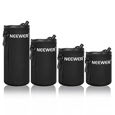 Afbeelding van Neewer 4 delige lenszak met dikke neopreen bescherming voor DSLR cameralens (geschikt Canon, Nikon, Sony, Olympus, Panasonic) Bevat: klein, medium, groot, XL maat