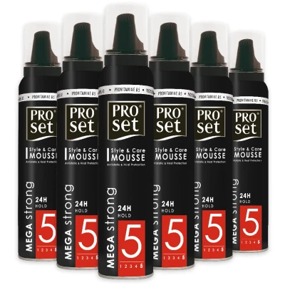 Afbeelding van 6x Proset Haarmousse Mega Sterk 250 ml