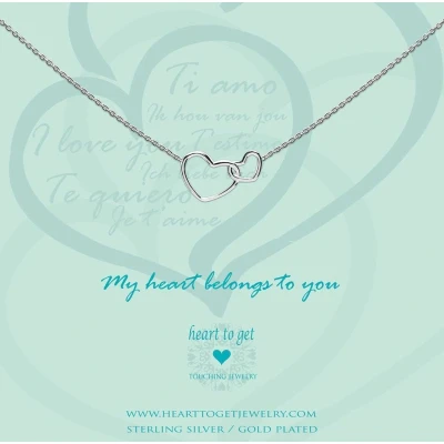 Afbeelding van Heart to Get Verbonden Harten Ketting Zilver 44 cm
