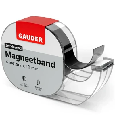Afbeelding van GAUDER Magneetband zelfklevend in Dispenser Magneetstrips Magnetische Tape Magneetrol Magneetplakband (6 m)