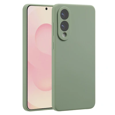 Afbeelding van Accezz Hoesje geschikt voor Samsung Galaxy S25 Edge Liquid Silicone Backcover MagSafe Cooper Green